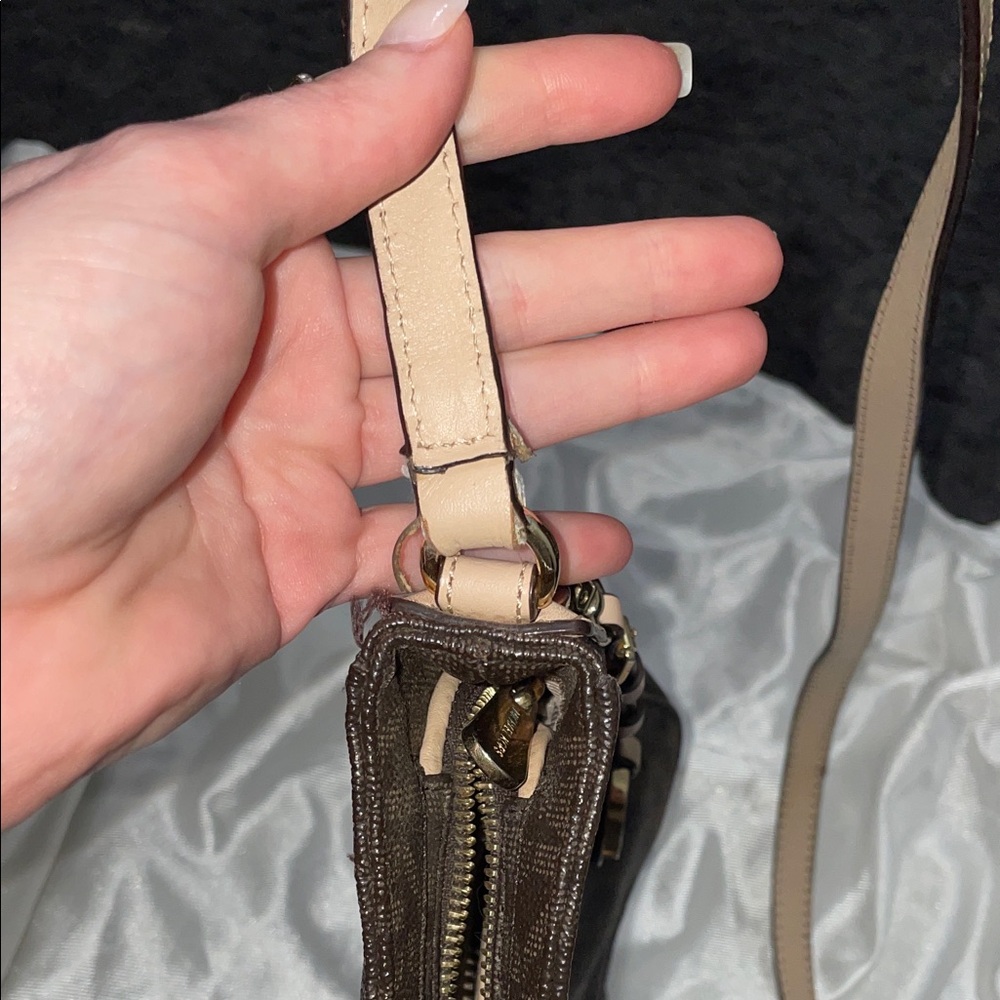 Michael Kors Brown Monogram Crossbody with Gold Hardware - Picture 10 of 11